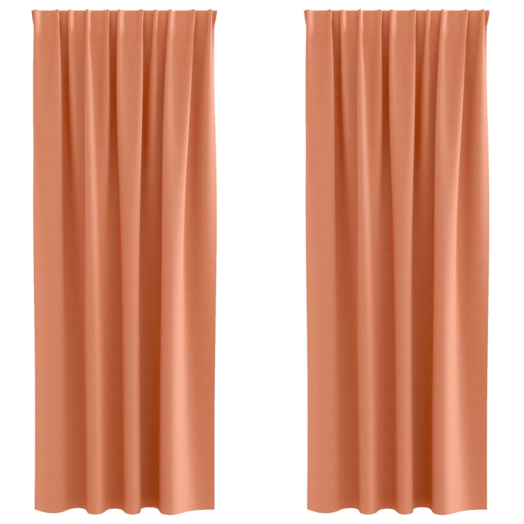 Zavjese za blackout s prstenovima 2 pcs Terakota 245 x 140 cm