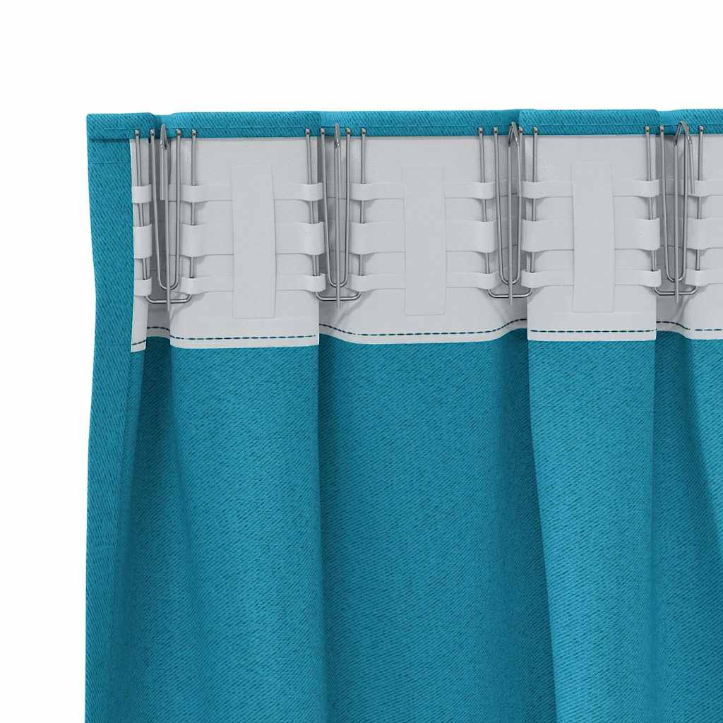 Zavjese za blackout s prstenovima 2 pcs Tirkizna 140 x 140 cm