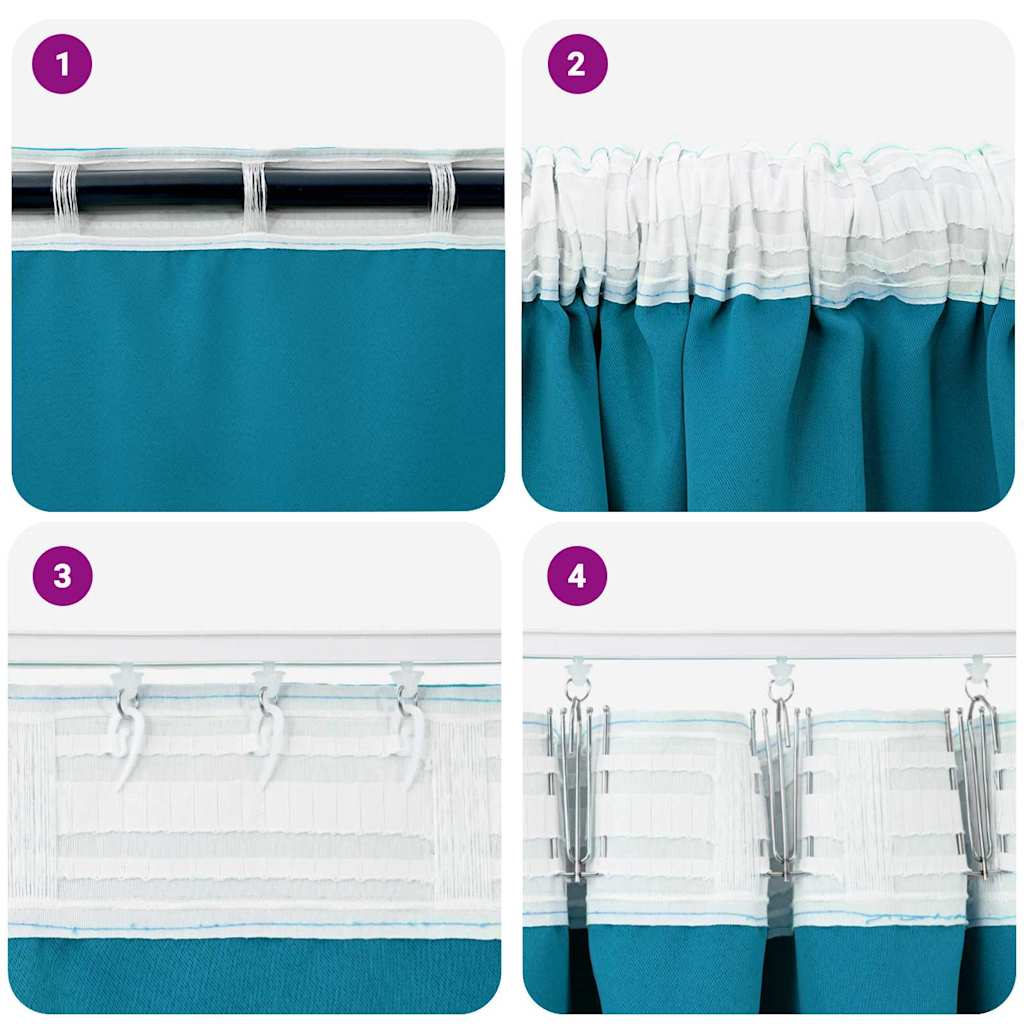 Zavjese za blackout s prstenovima 2 pcs Tirkizna 175 x 140 cm