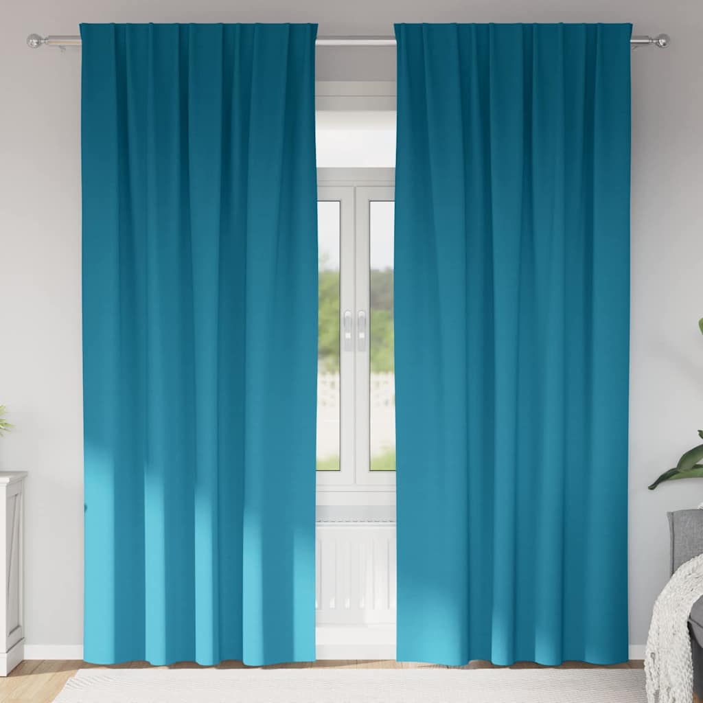 Zavjese za blackout s prstenovima 2 pcs Tirkizna 225 x 140 cm