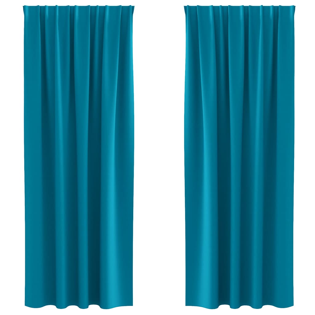 Zavjese za blackout s prstenovima 2 pcs Tirkizna 225 x 140 cm
