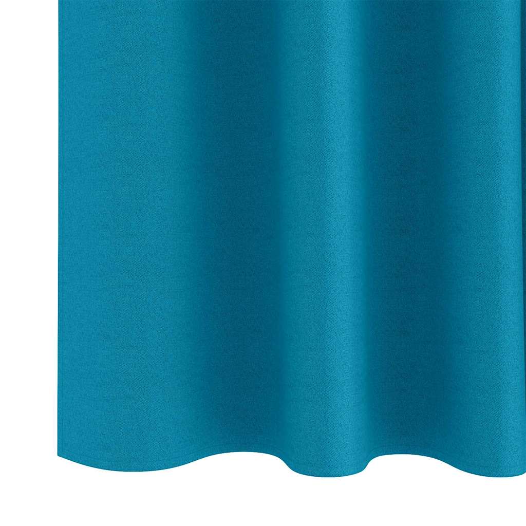 Zavjese za blackout s prstenovima 2 pcs Tirkizna 260 x 140 cm