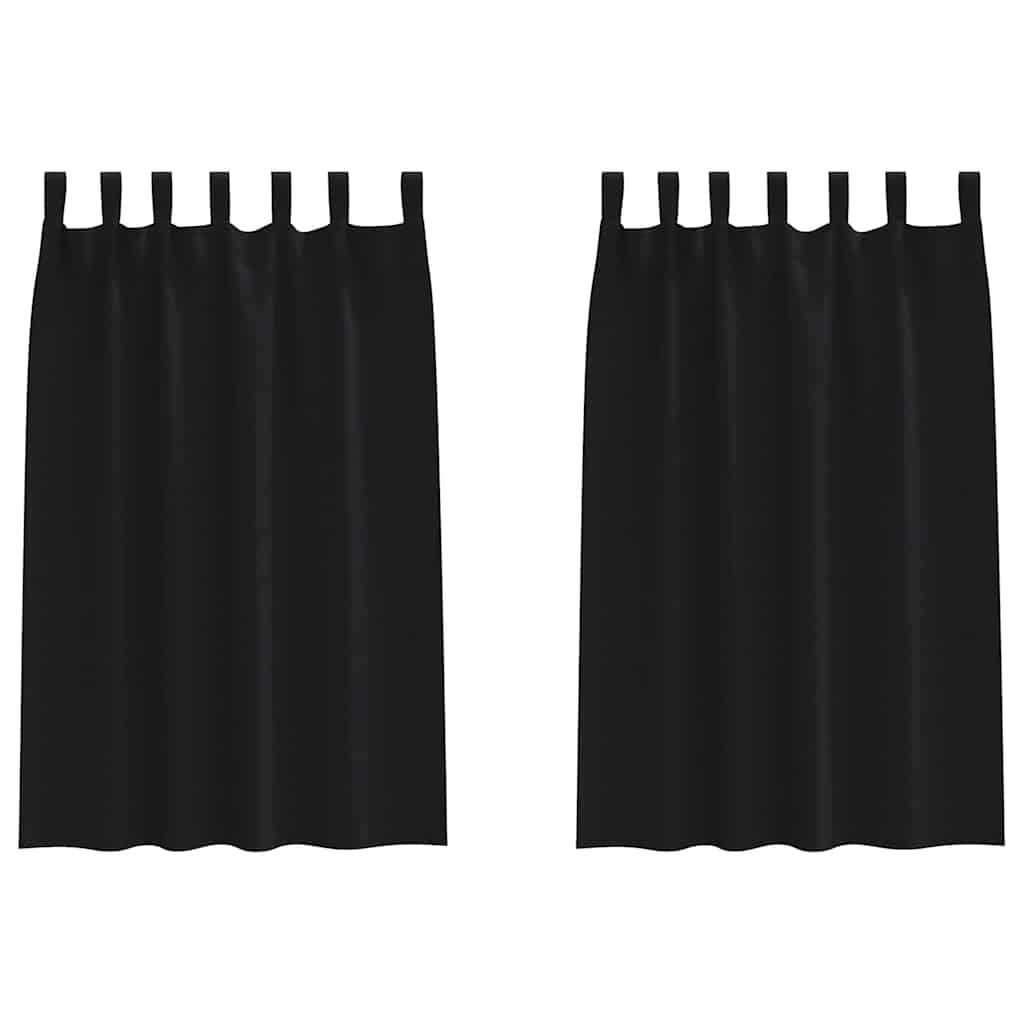 Zavjese za blackout s prstenovima 2 pcs Crna 175 x 140 cm