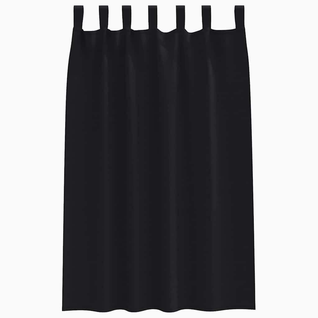 Zavjese za blackout s prstenovima 2 pcs Crna 175 x 140 cm
