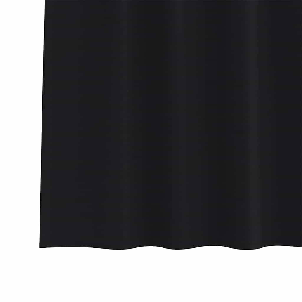 Zavjese za blackout s prstenovima 2 pcs Crna 225 x 140 cm