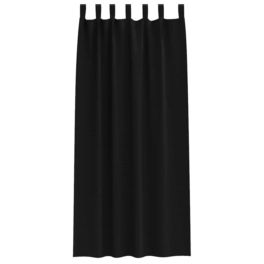 Zavjese za blackout s prstenovima 2 pcs Crna 225 x 140 cm