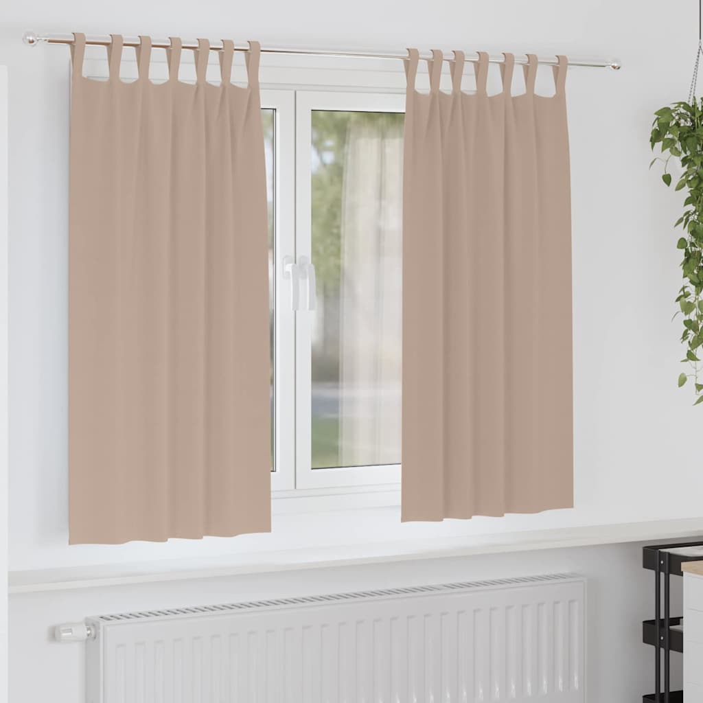 Zavjese za blackout s prstenovima 2 pcs Sivo-smeđa 175 x 140 cm