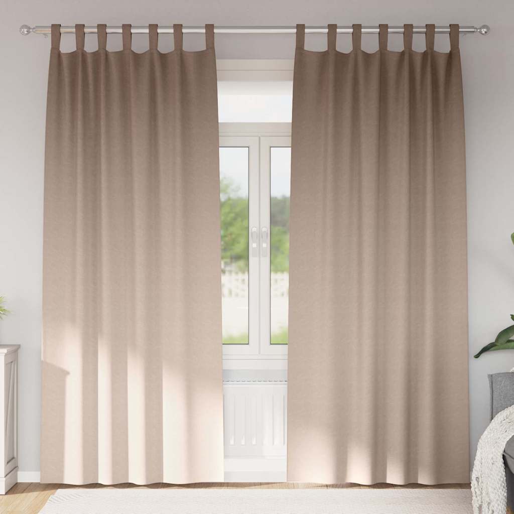Zavjese za blackout s prstenovima 2 pcs Sivo-smeđa 245 x 140 cm