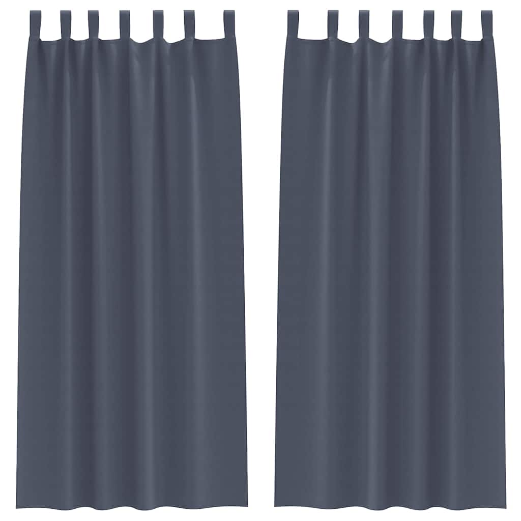 Zavjese za blackout s prstenovima 2 pcs Antracit 225 x 140 cm