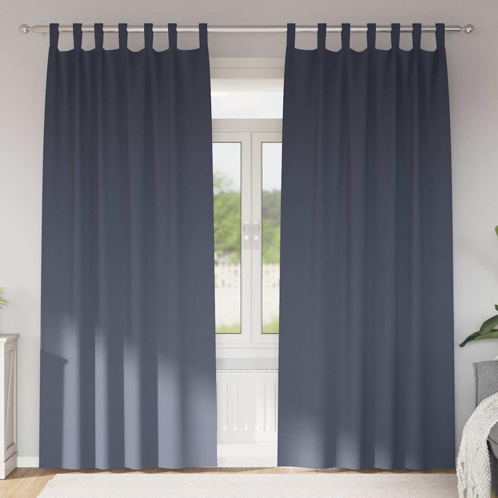 Zavjese za blackout s prstenovima 2 pcs Antracit 245 x 140 cm