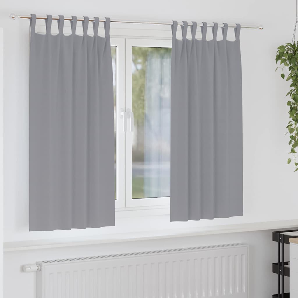 Zavjese za blackout s prstenovima 2 pcs Svijetlo siva
