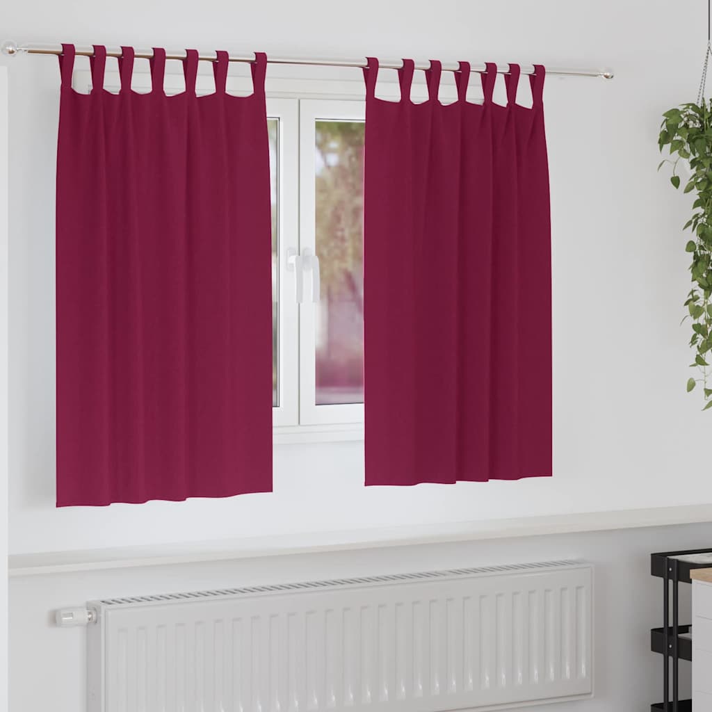 Zavjese za blackout s prstenovima 2 pcs Vinska crvena