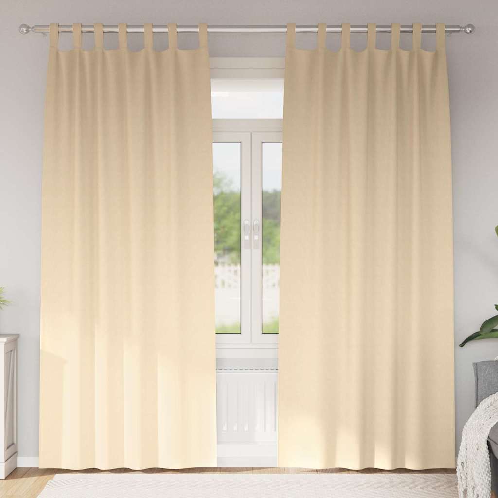 Zavjese za blackout s prstenovima 2 pcs Krema 260 x 140 cm