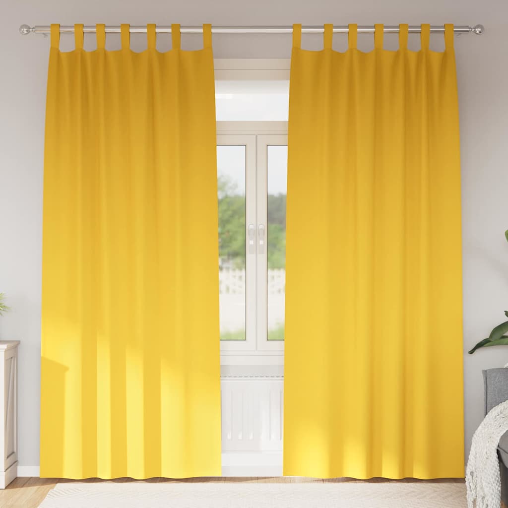 Zavjese za blackout s prstenovima 2 pcs Žuta 260 x 140 cm