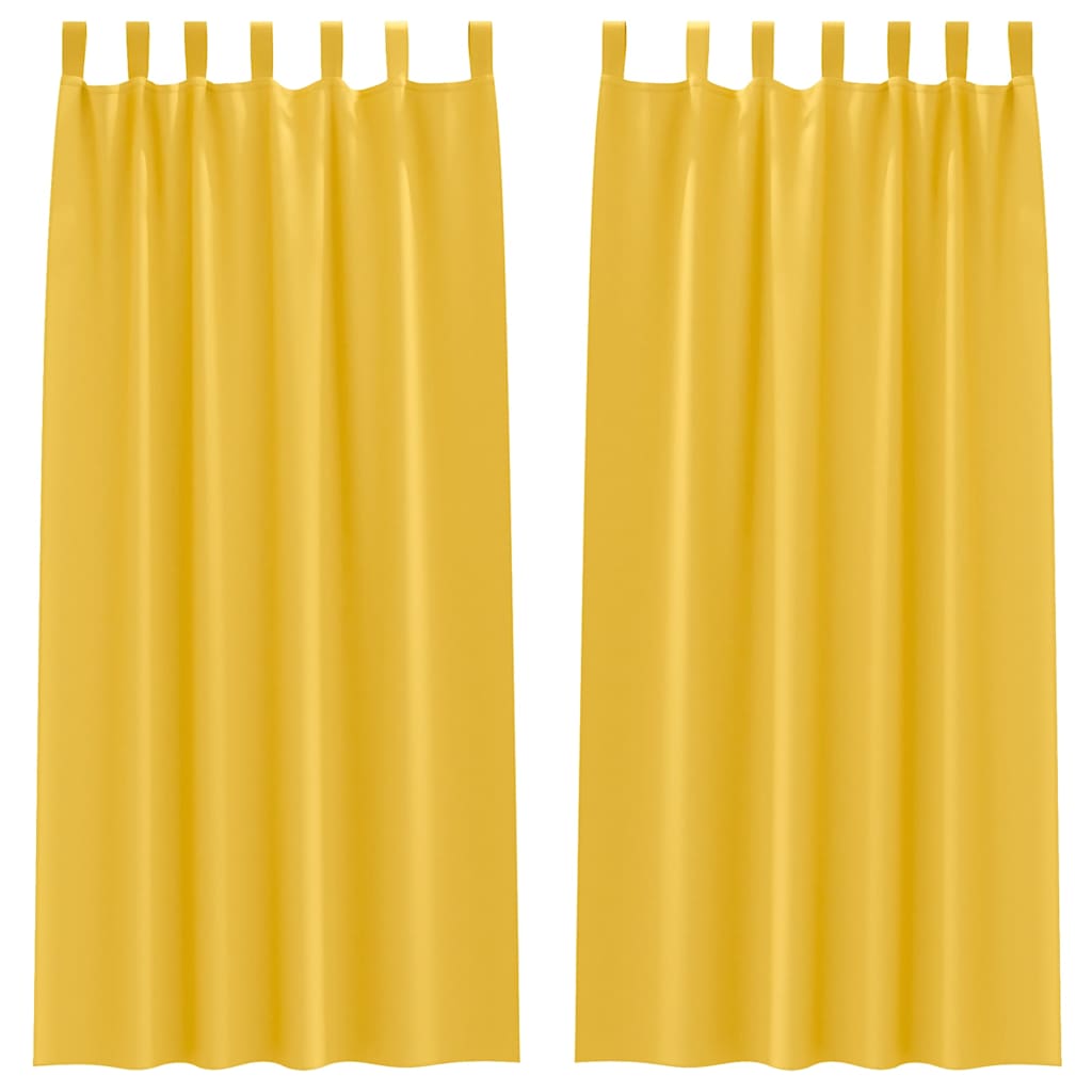 Zavjese za blackout s prstenovima 2 pcs Žuta 260 x 140 cm