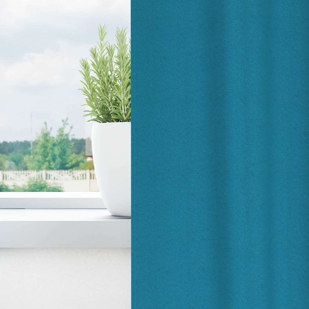 Zavjese za blackout s prstenovima 2 pcs Tirkizna 175 x 140 cm