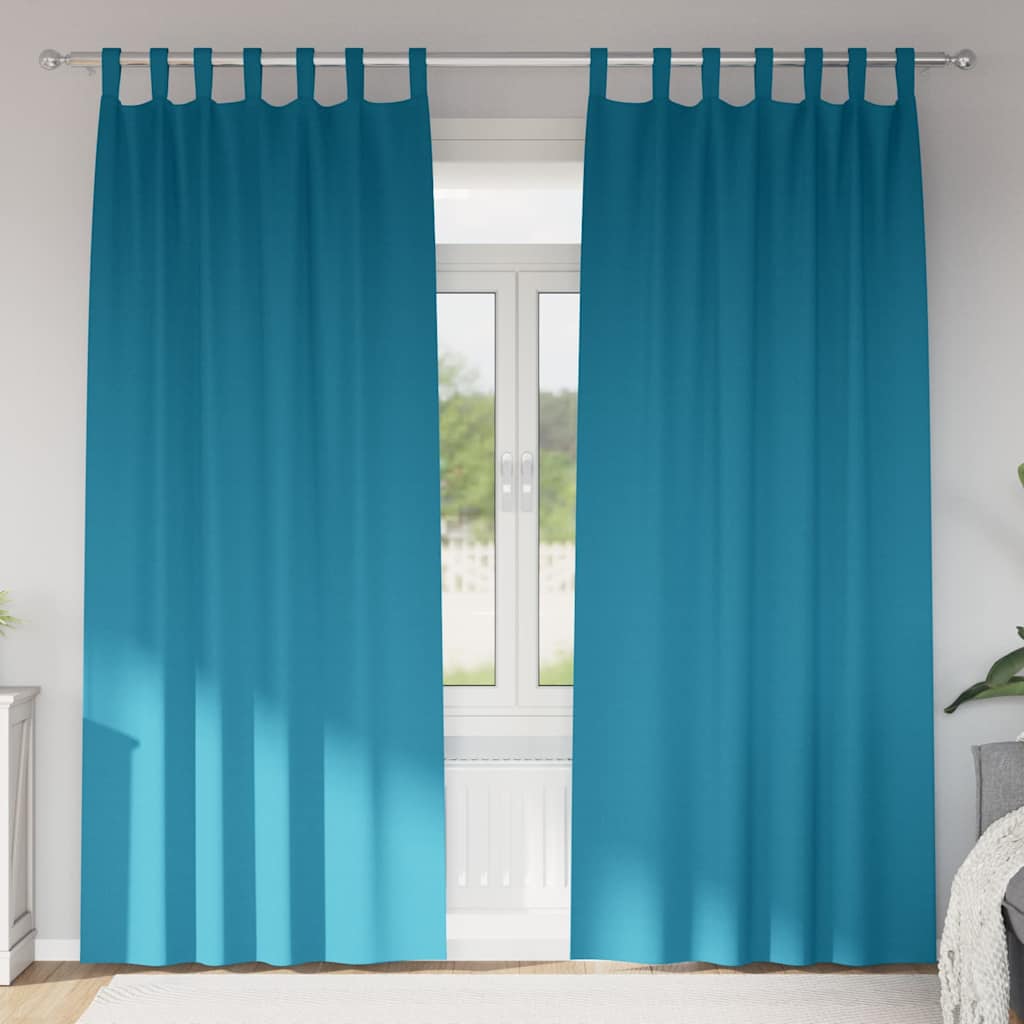 Zavjese za blackout s prstenovima 2 pcs Tirkizna 245 x 140 cm