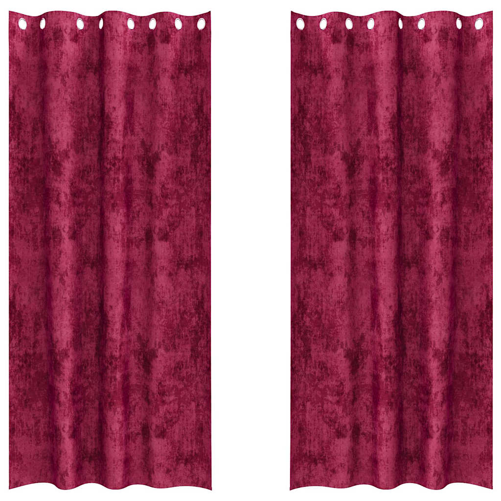 Baršunaste zavjese 2 pcs boja crnog vina 245 x 140 cm Baršun