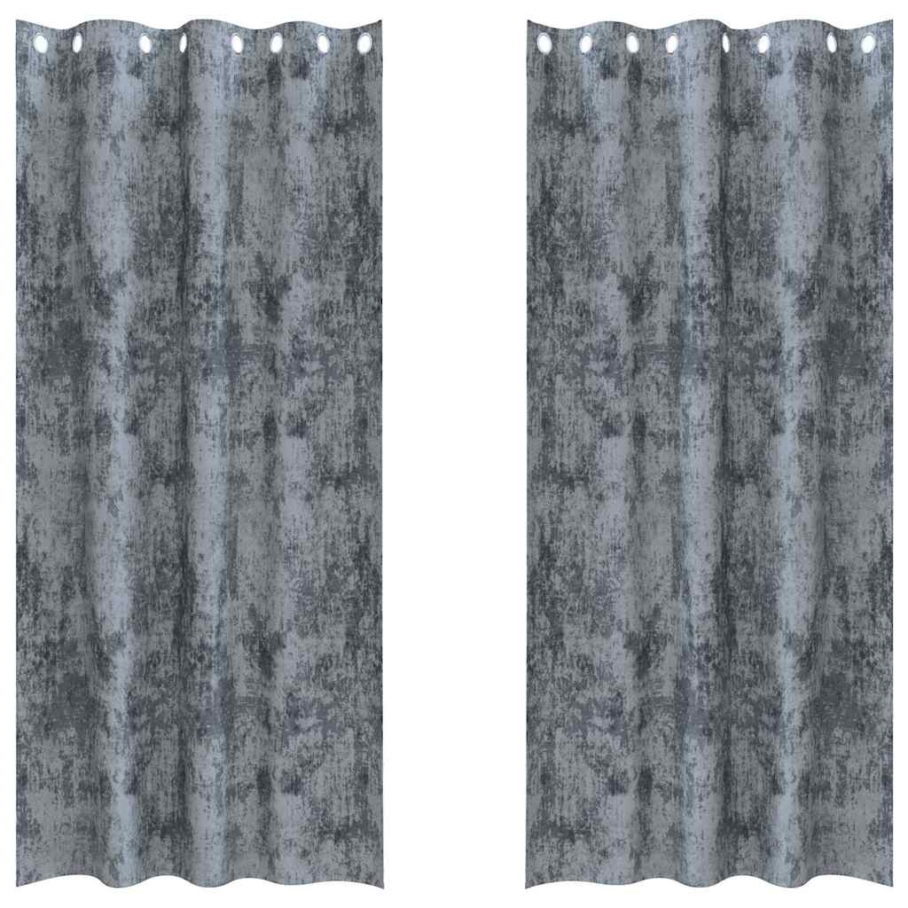 Baršunaste zavjese 2 pcs Srebrno Siva 225 x 140 cm Baršun