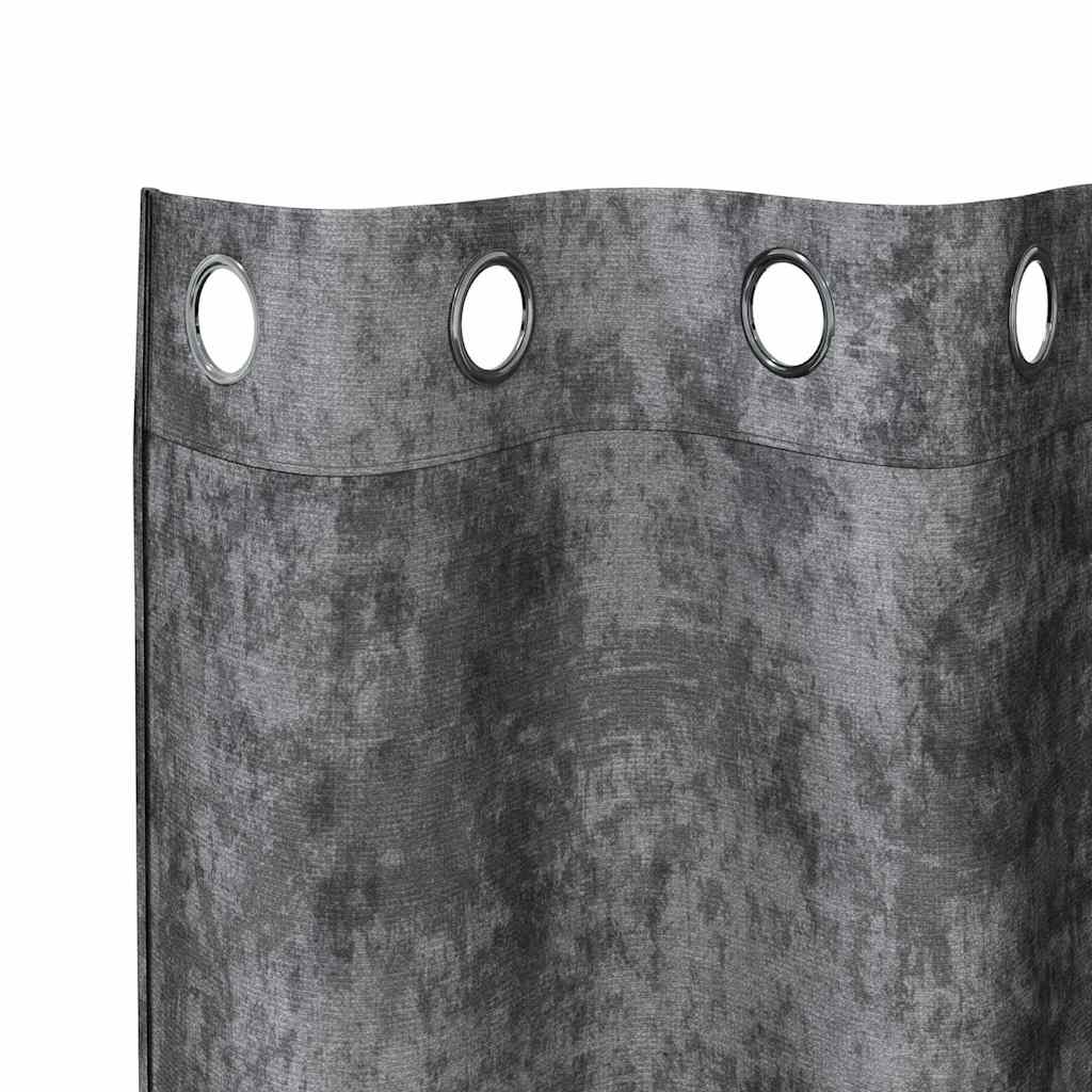 Baršunaste zavjese sa zavjesama 2 pcs Siva 260 x 140 cm Baršun