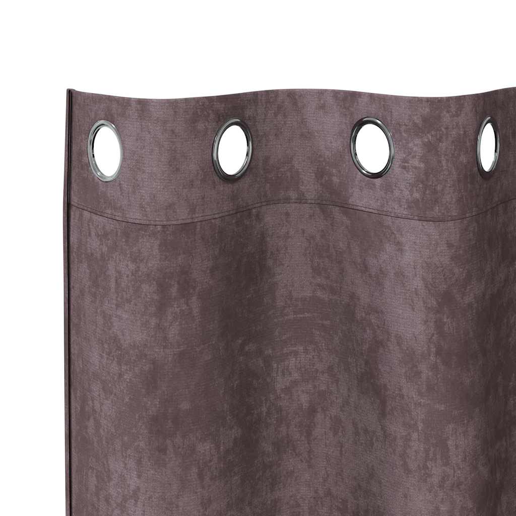 Baršunaste zavjese sa zavjesama 2 pcs Smeđa 225 x 140 cm Baršun