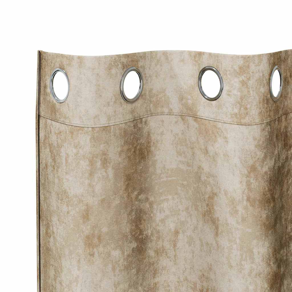 Baršunaste zavjese sa zavjesama 2 pcs Krema 140 x 140 cm Baršun