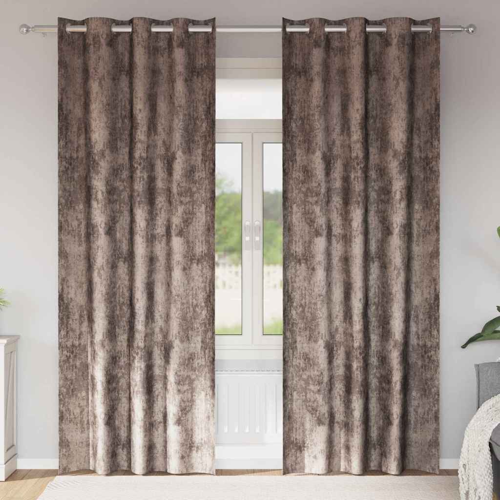 Baršunaste zavjese 2 pcs Boja cappuccina 225 x 140 cm Baršun