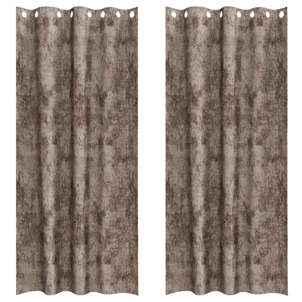 Baršunaste zavjese 2 pcs Boja cappuccina 225 x 140 cm Baršun
