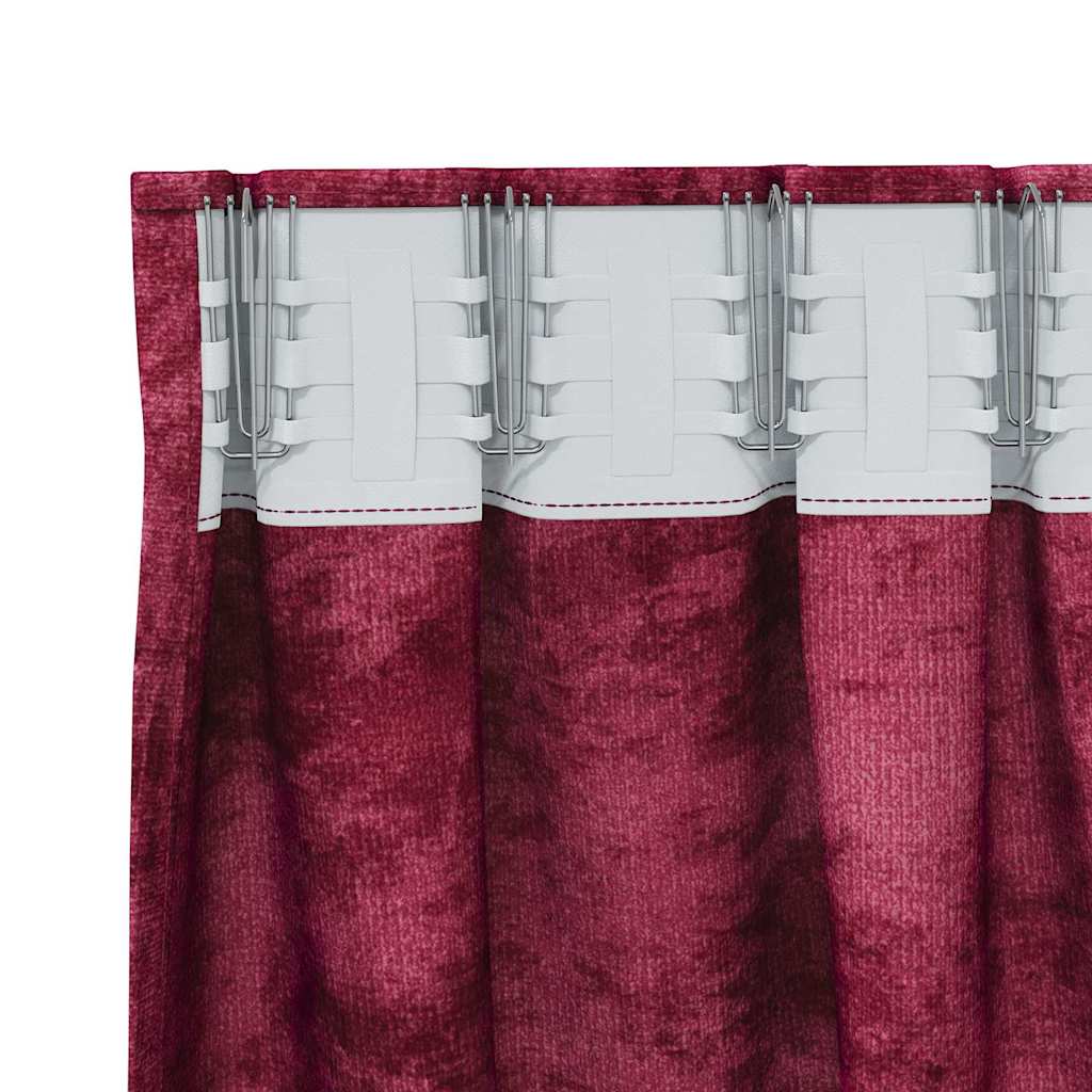 Baršunaste zavjese 2 pcs boja crnog vina 225 x 140 cm Baršun