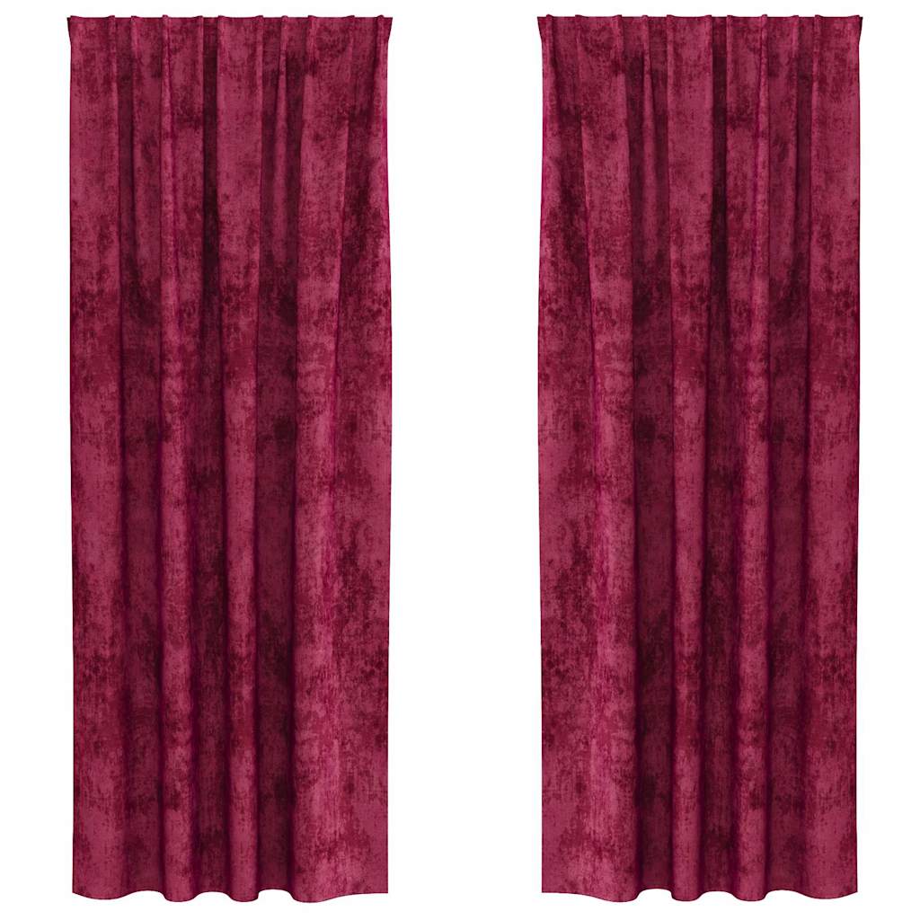 Baršunaste zavjese 2 pcs boja crnog vina 245 x 140 cm Baršun