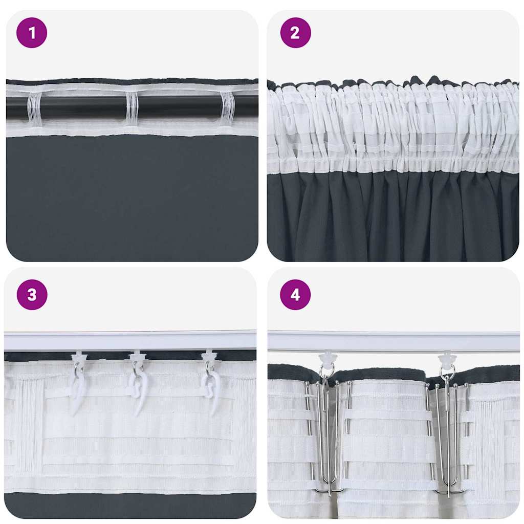 Baršunaste zavjese 2 pcs Srebrno Siva 175 x 140 cm Baršun