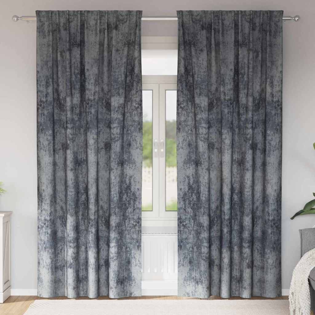 Baršunaste zavjese 2 pcs Srebrno Siva 245 x 140 cm Baršun
