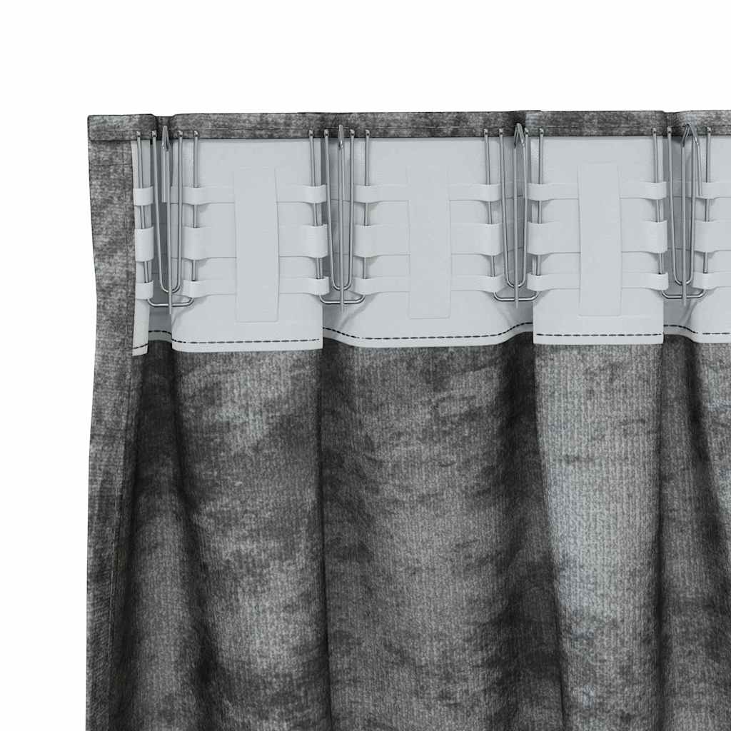 Baršunaste zavjese sa zavjesama 2 pcs Siva 225 x 140 cm Baršun