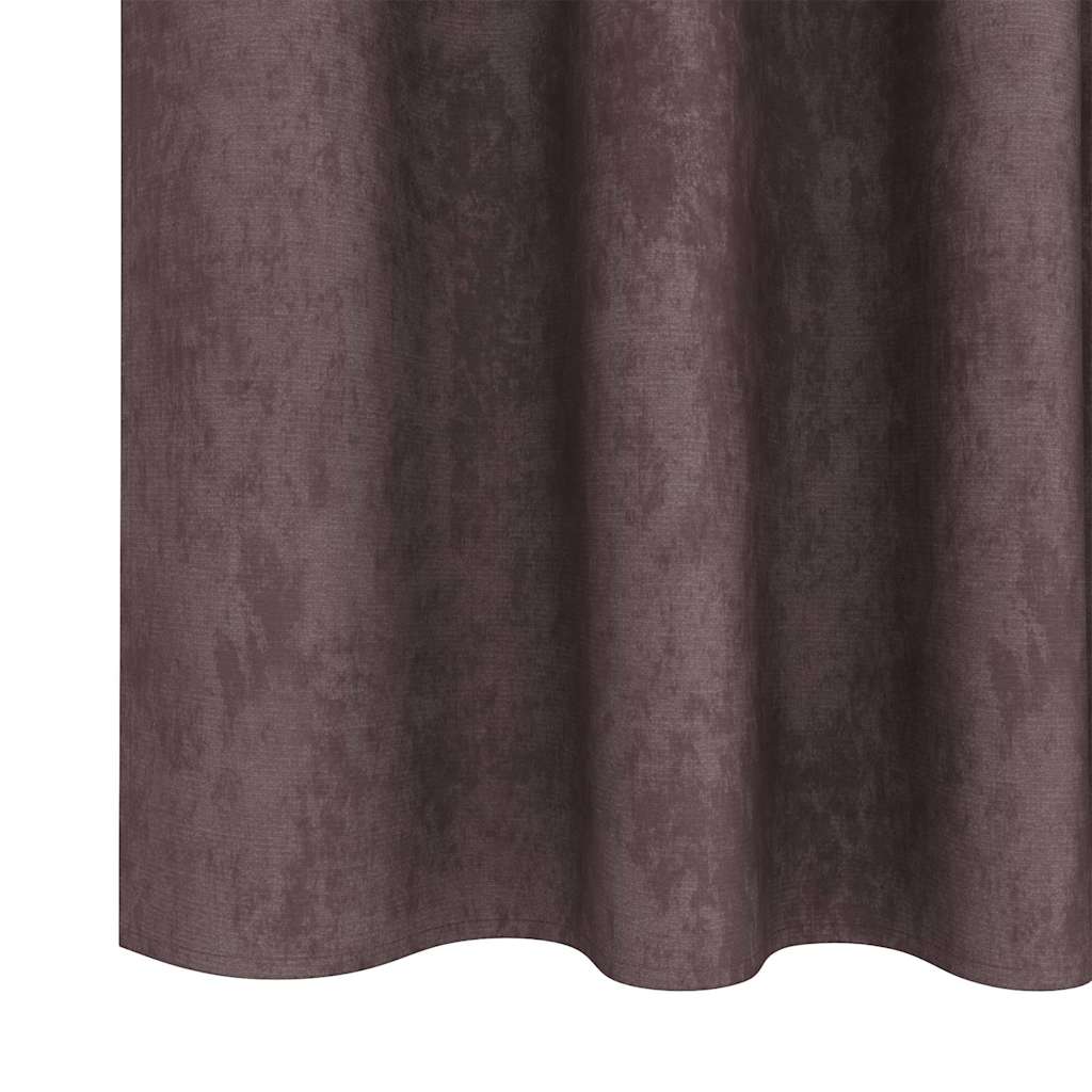 Baršunaste zavjese sa zavjesama 2 pcs Smeđa 225 x 140 cm Baršun