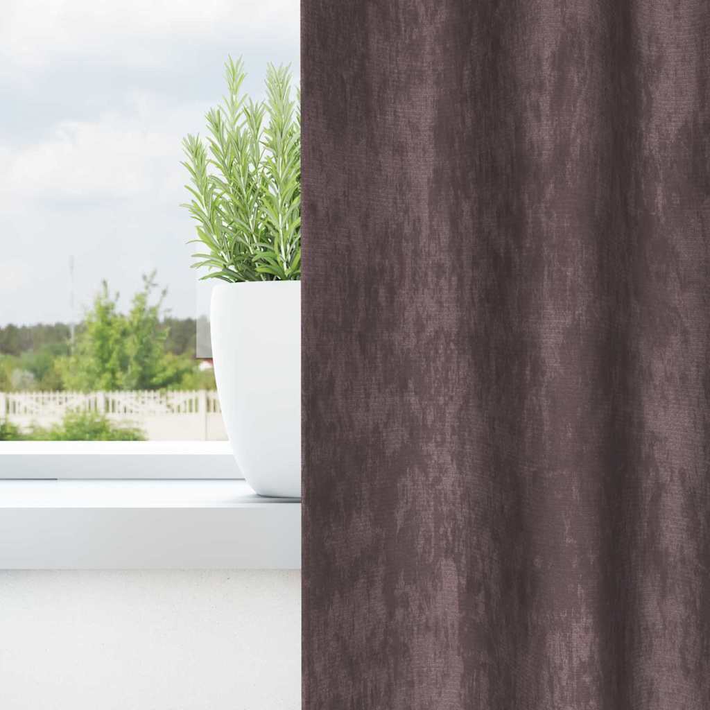 Baršunaste zavjese sa zavjesama 2 pcs Smeđa 245 x 140 cm Baršun
