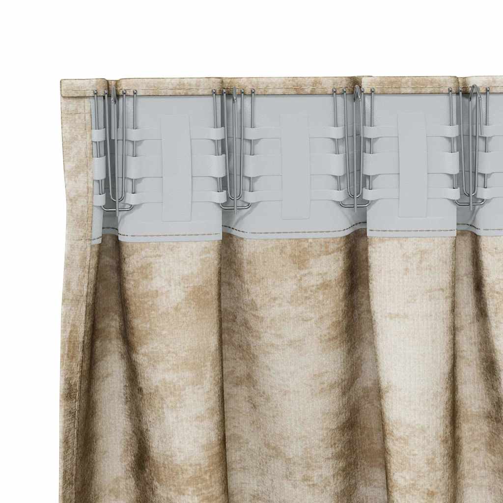 Baršunaste zavjese sa zavjesama 2 pcs Krema 225 x 140 cm Baršun