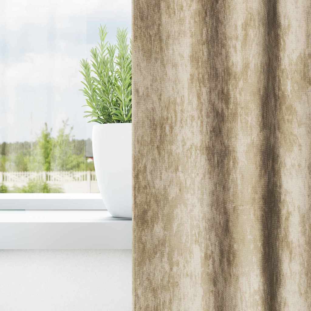 Baršunaste zavjese sa zavjesama 2 pcs Krema 260 x 140 cm Baršun
