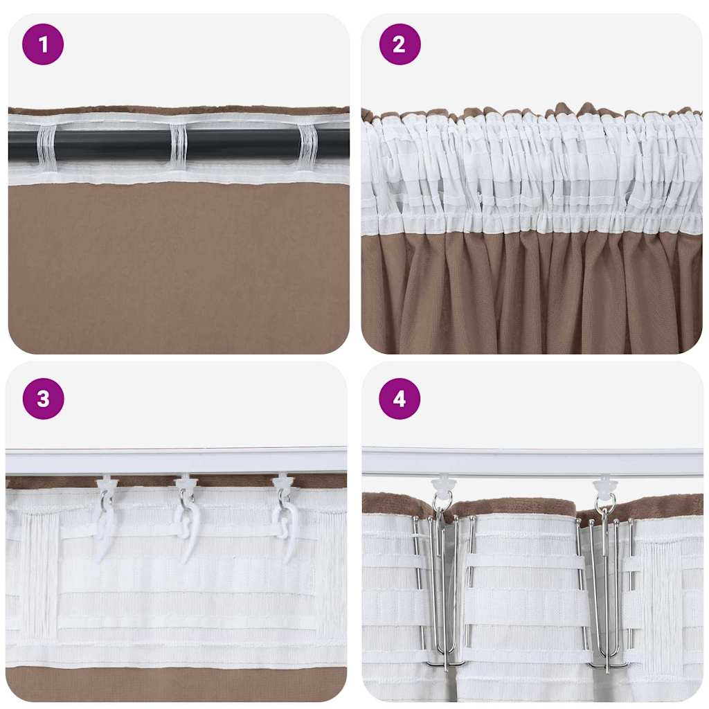 Baršunaste zavjese 2 pcs Boja cappuccina 140 x 140 cm Baršun