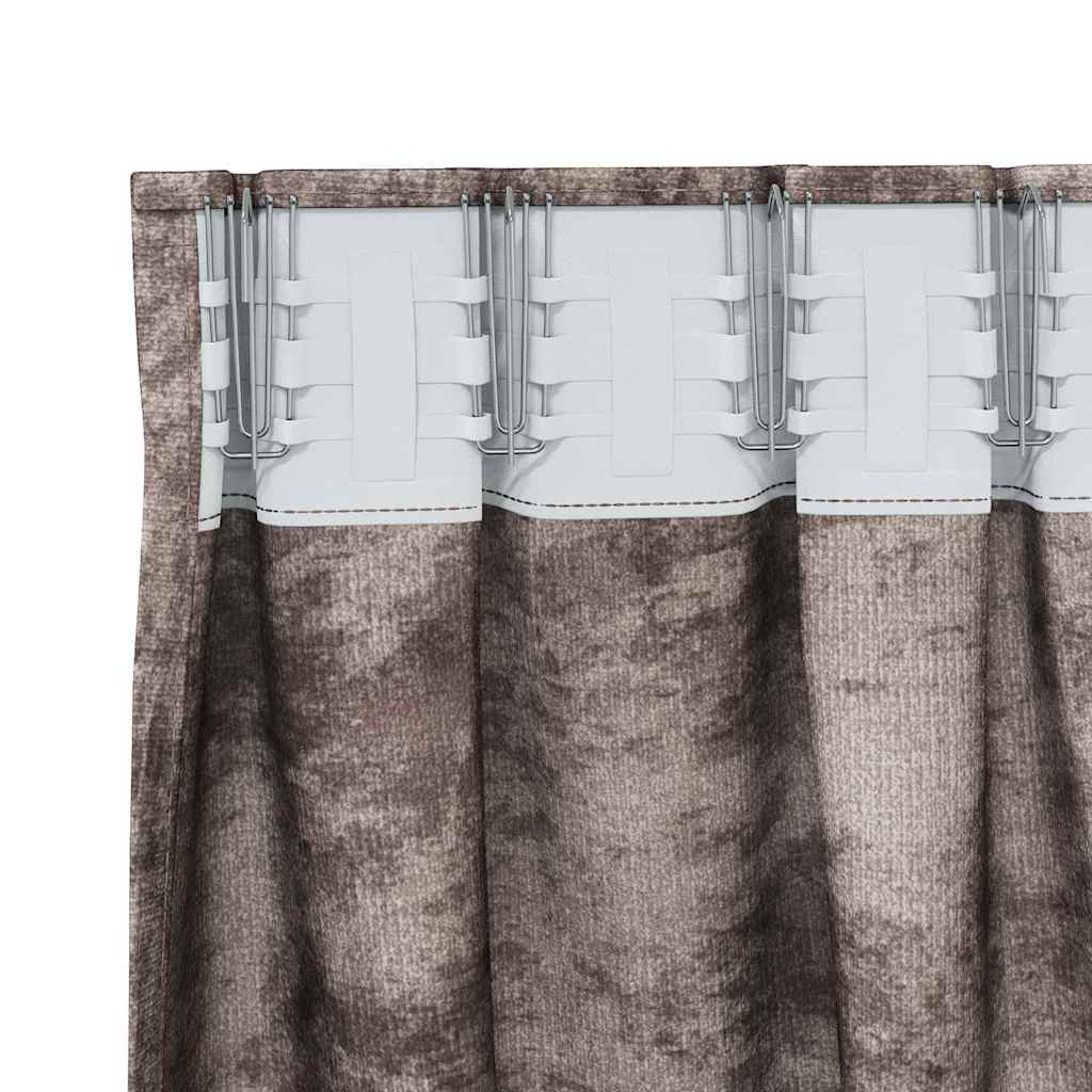 Baršunaste zavjese 2 pcs Boja cappuccina 225 x 140 cm Baršun