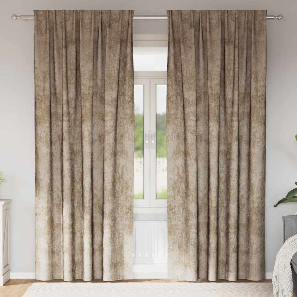 Baršunaste zavjese 2 pcs Šampanjca 245 x 140 cm Baršun