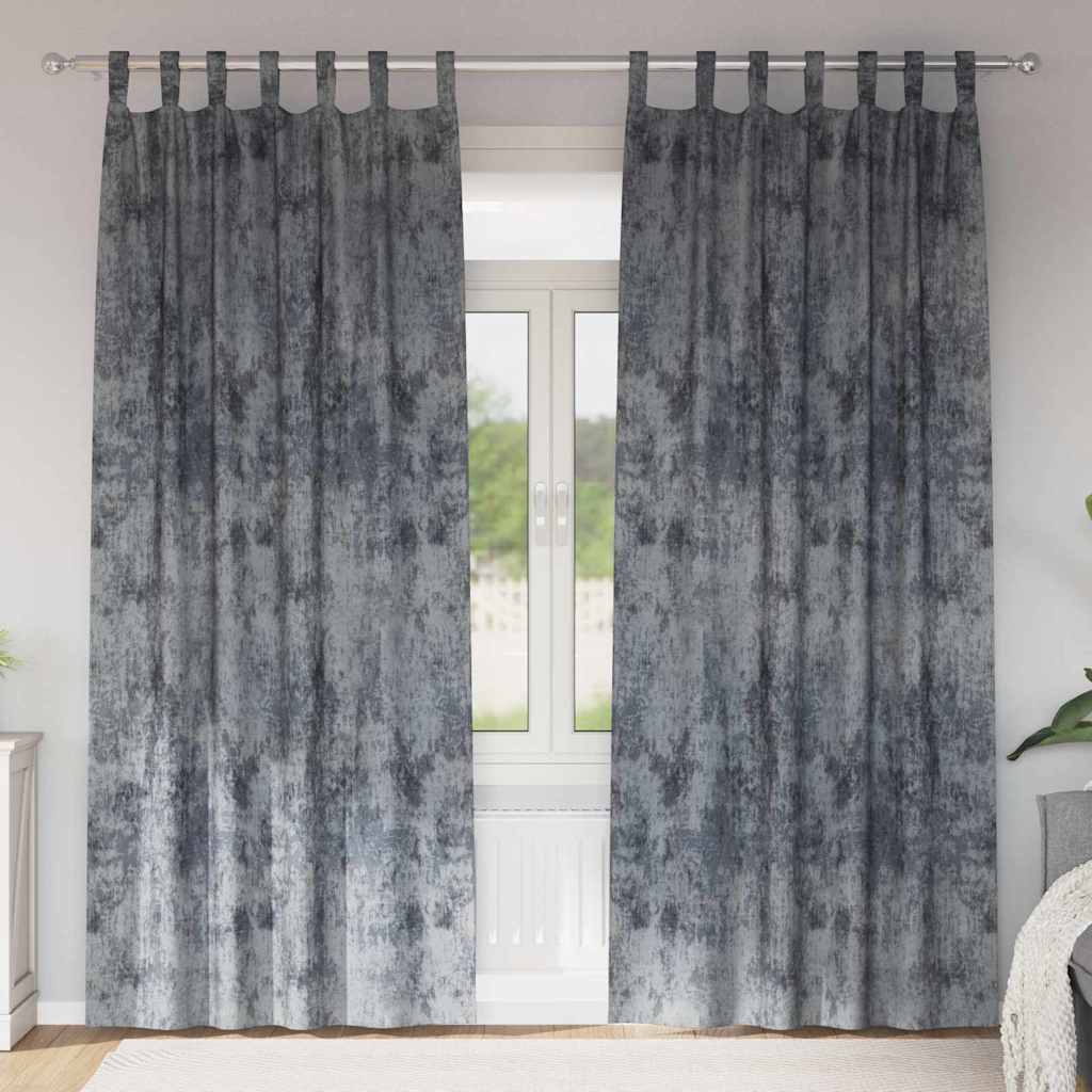 Baršunaste zavjese 2 pcs Srebrno Siva 225 x 140 cm Baršun