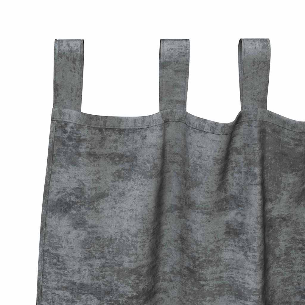 Baršunaste zavjese sa zavjesama 2 pcs Siva 175 x 140 cm Baršun