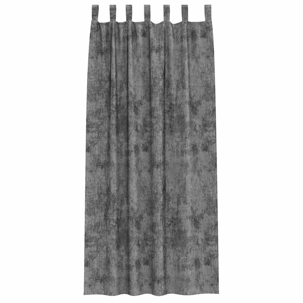 Baršunaste zavjese sa zavjesama 2 pcs Siva 245 x 140 cm Baršun