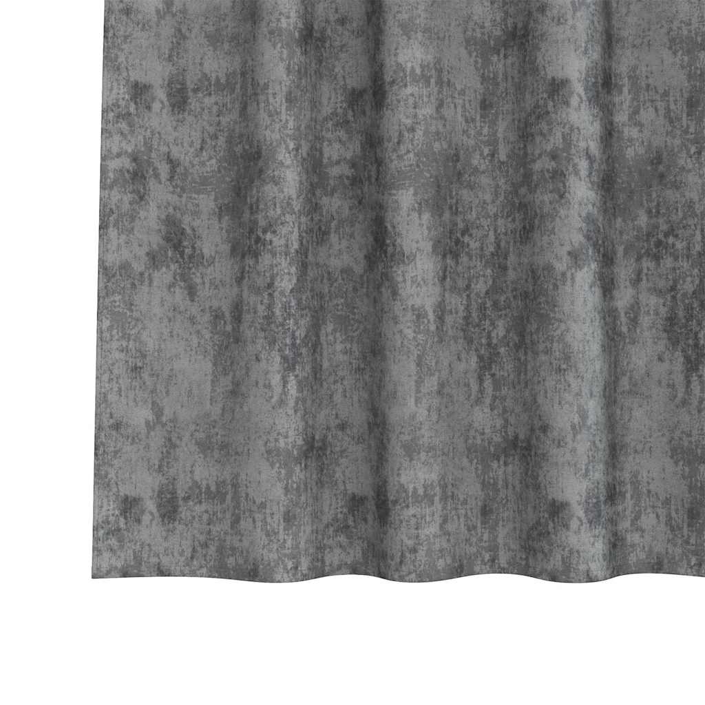 Baršunaste zavjese sa zavjesama 2 pcs Siva 260 x 140 cm Baršun