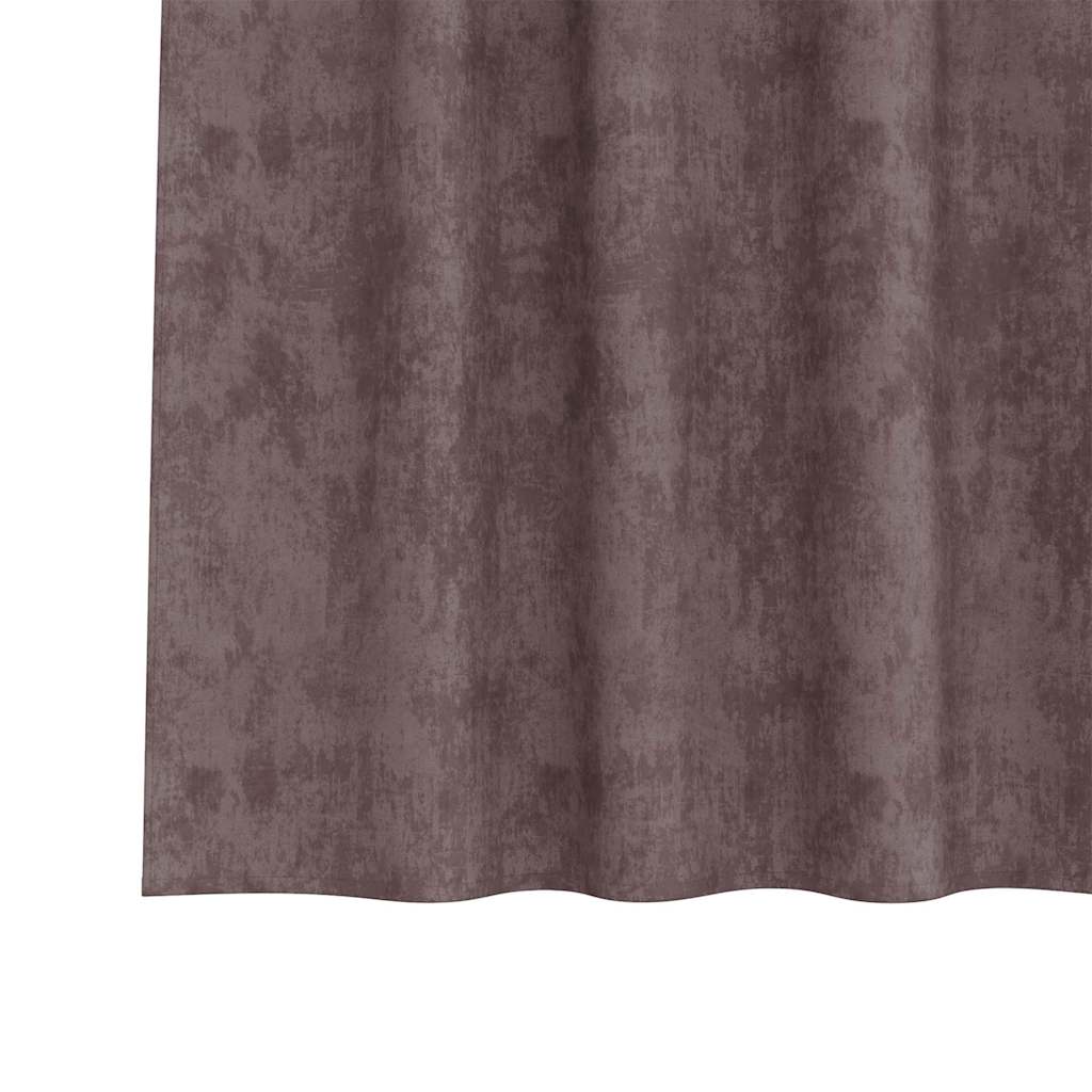 Baršunaste zavjese sa zavjesama 2 pcs Smeđa 175 x 140 cm Baršun