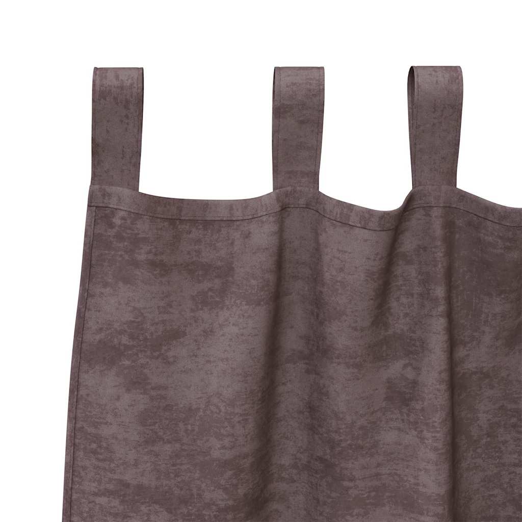 Baršunaste zavjese sa zavjesama 2 pcs Smeđa 245 x 140 cm Baršun