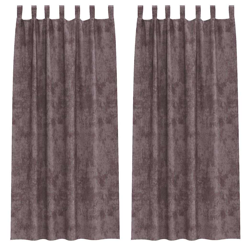 Baršunaste zavjese sa zavjesama 2 pcs Smeđa 245 x 140 cm Baršun