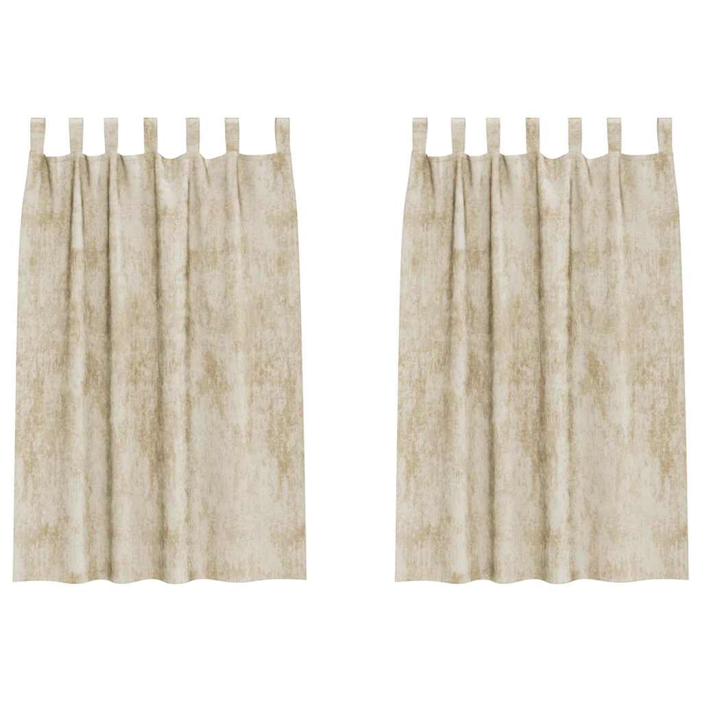 Baršunaste zavjese sa zavjesama 2 pcs Krema 175 x 140 cm Baršun