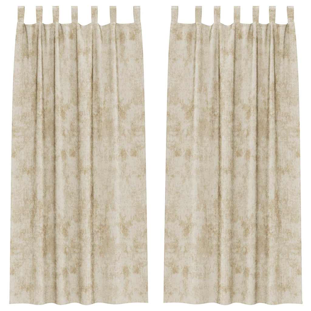 Baršunaste zavjese sa zavjesama 2 pcs Krema 225 x 140 cm Baršun