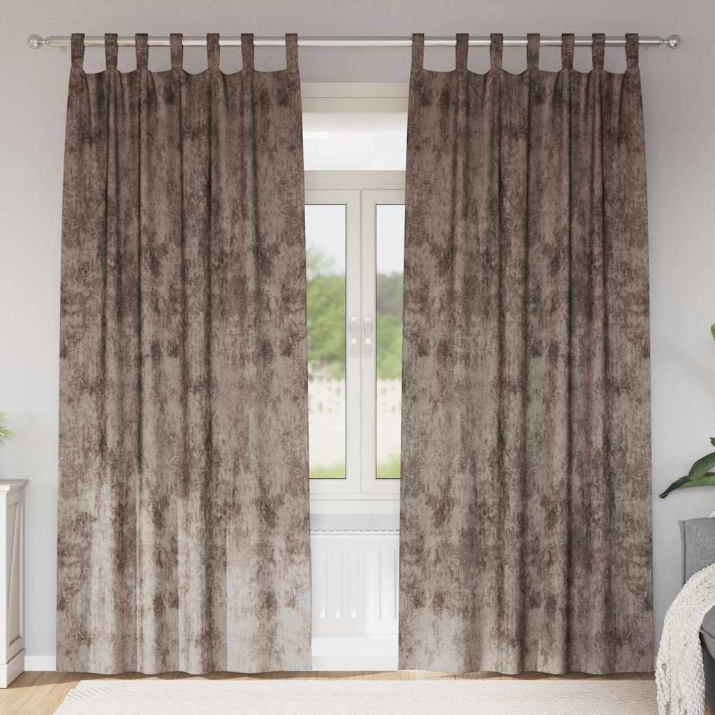 Baršunaste zavjese 2 pcs Boja cappuccina 260 x 140 cm Baršun